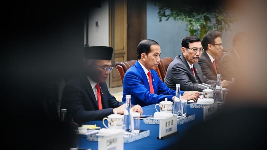 Presiden Joko Widodo menekankan sejumlah kerja sama antara Indonesia dan Republik Rakyat Tiongkok (RRT) pada pertemuan bilateral bersama Presiden Xi Jinping yang dilaksanakan di Hotel Jinniu, Chengdu, pada Kamis, 27 Juli 2023. (Dok. Laily Rachev - Biro Pers Sekretariat Presiden)