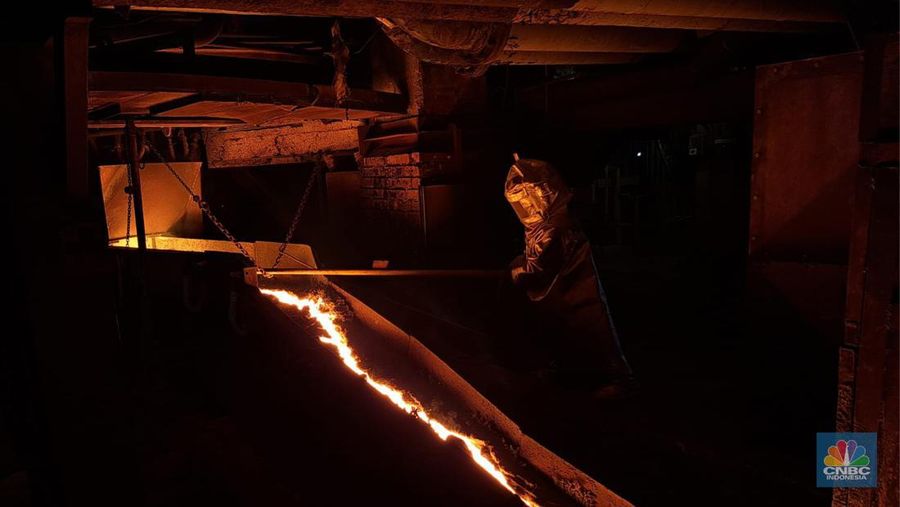 Kegiatan operasi smelter nikel PT Vale Indonesia Tbk. (INCO) di Sorowako, Luwu Timur, Sulawesi Selatan. (վ/Lucky Leonard Leatemia)