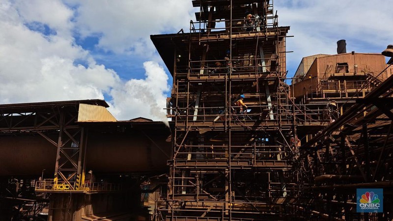 Kegiatan operasi smelter nikel PT Vale Indonesia Tbk. (INCO) di Sorowako, Luwu Timur, Sulawesi Selatan. (CNBC Indonesia/Lucky Leonard Leatemia)