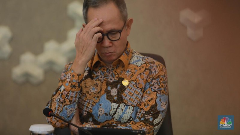 Gubernur Bank Indonesia Perry Warjiyo saat Konferensi Pers Devisa Hasil Ekspor (DHE) di Selasar Kretagama, Jakarta,  Jumat (28/7/2023). (վ, Muhammad Sabki)