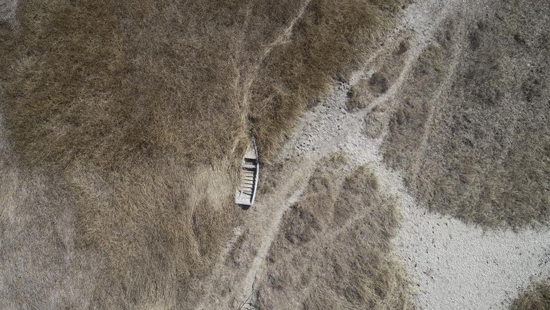 Kekeringan melanda Danau Titicaca di Bolvia. (AP Photo/Juan Karita)