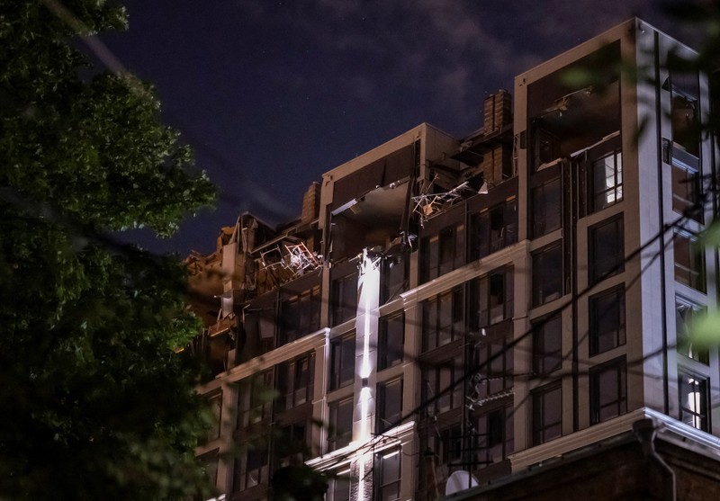 Kondisi gedung apartemen yang rusak akibat serangan rudal Rusia di Dnipro, Ukraian, Jumat (28/7/2023). Kondisi gedung apartemen yang rusak akibat serangan rudal Rusia di Dnipro, Ukraian, Jumat (28/7/2023). (REUTERS/Viacheslav Ratynskyi)