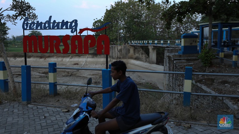 Bendungan Mursapa yang menyusut saat musim kemarau berkepanjangan di Desa Pucung Kidul, Kedungtuban, Kecamatan Kedungtuban, Kabupaten Blora, Jawa Tengah, Senin (31/7/2023). (CNBC Indonesia/Tri Susilo) Bendungan Mursapa yang menyusut saat musim kemarau berkepanjangan di Desa Pucung Kidul, Kedungtuban, Kecamatan Kedungtuban, Kabupaten Blora, Jawa Tengah, Senin (31/7/2023). (CNBC Indonesia/Tri Susilo)