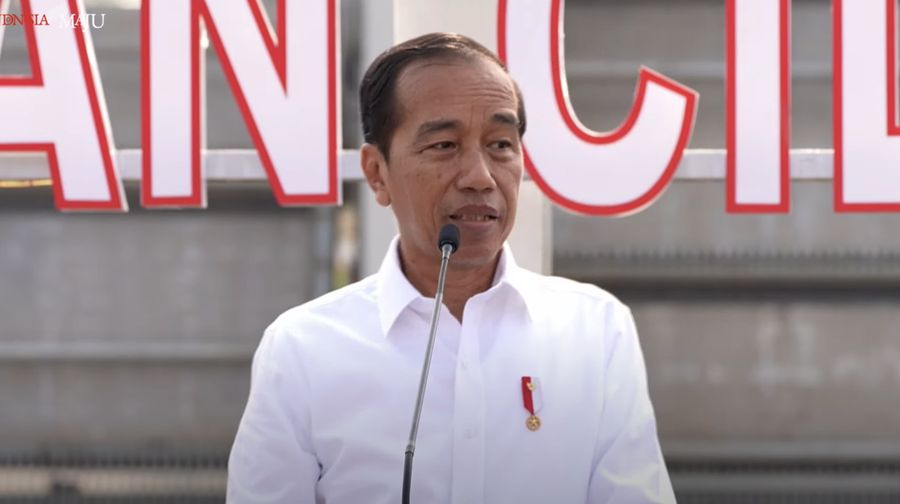 Presiden Joko Widodo saat menghadiri peresmian sodetan Ciliwung. (YouTube/Sekretariat Presiden)