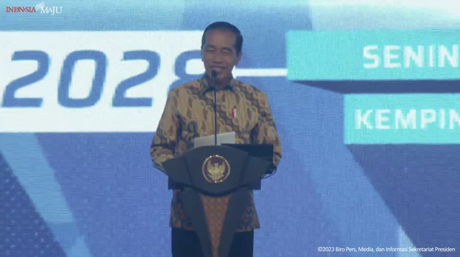 Sambutan Presiden Jokowi Pada Pengukuhan DPN APINDO, Jakarta, 31 Juli 2023. (Tangkapan Layar Youtube/Sekretariat Presiden)