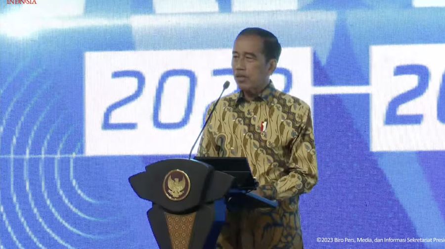 Sambutan Presiden Jokowi Pada Pengukuhan DPN APINDO, Jakarta, 31 Juli 2023. (Tangkapan Layar Youtube/Sekretariat Presiden)