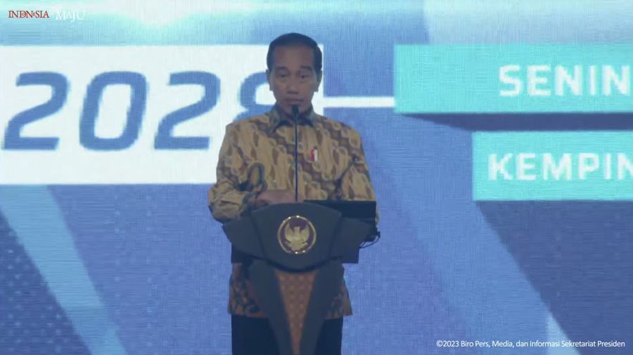 Sambutan Presiden Jokowi Pada Pengukuhan DPN APINDO, Jakarta, 31 Juli 2023. (Tangkapan Layar Youtube/Sekretariat Presiden)