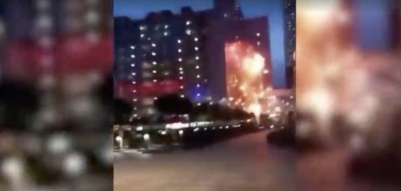 Serangan drone ukraina pada gedung perkantroan di Moskow, Rusia. (REUTERS)