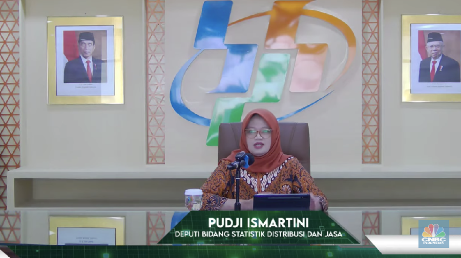 Deputi Bidang Statistik Distribusi dan Jasa BPS, Pudji Ismartini. (YouTubve/BPS Statistic)