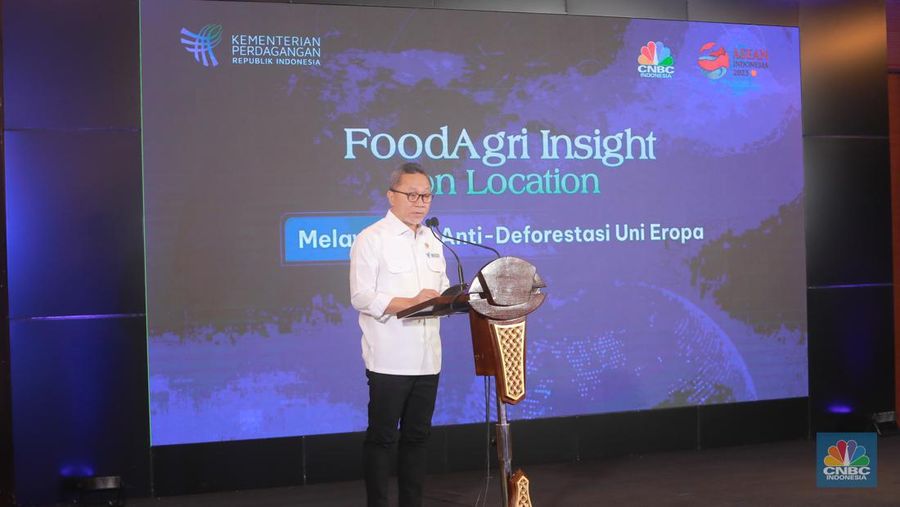 Menteri Perdagangan (Mendag), Zulkifli Hasan saat menghadiri acara FoodAgri Insight On Location dengan tema
