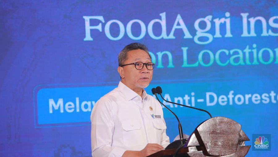 Menteri Perdagangan (Mendag), Zulkifli Hasan saat menghadiri acara FoodAgri Insight On Location dengan tema
