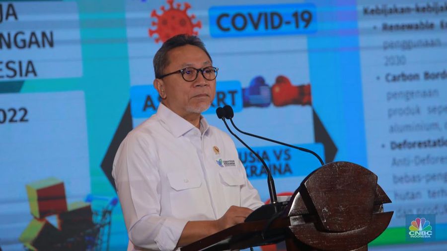 Menteri Perdagangan (Mendag), Zulkifli Hasan saat menghadiri acara FoodAgri Insight On Location dengan tema 