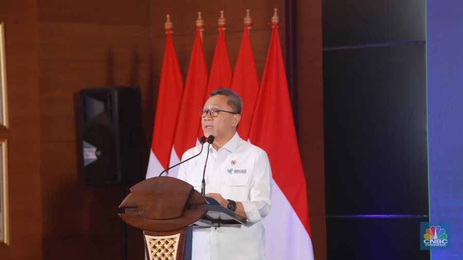 Menteri Perdagangan (Mendag), Zulkifli Hasan saat menghadiri acara FoodAgri Insight On Location dengan tema 