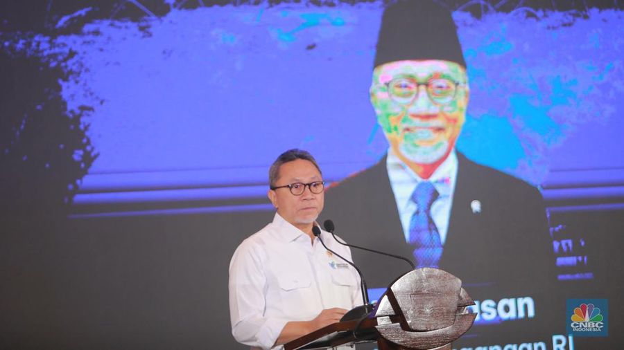 Menteri Perdagangan (Mendag), Zulkifli Hasan saat menghadiri acara FoodAgri Insight On Location dengan tema