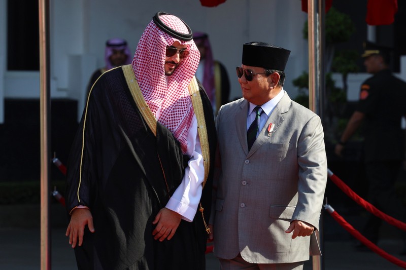 Menteri Pertahanan RI Prabowo Subianto menerima kunjungan Menteri Pertahanan Arab Saudi Pangeran Khalid bin Salman bin Abdul Aziz. Menteri Pertahanan RI Prabowo Subianto menerima kunjungan Menteri Pertahanan Arab Saudi Pangeran Khalid bin Salman bin Abdul Aziz. (Dok. Tim Media Prabowo Subianto)