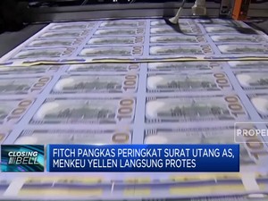 Fitch Pangkas Peringkat Surat Utang AS, Kenapa?
