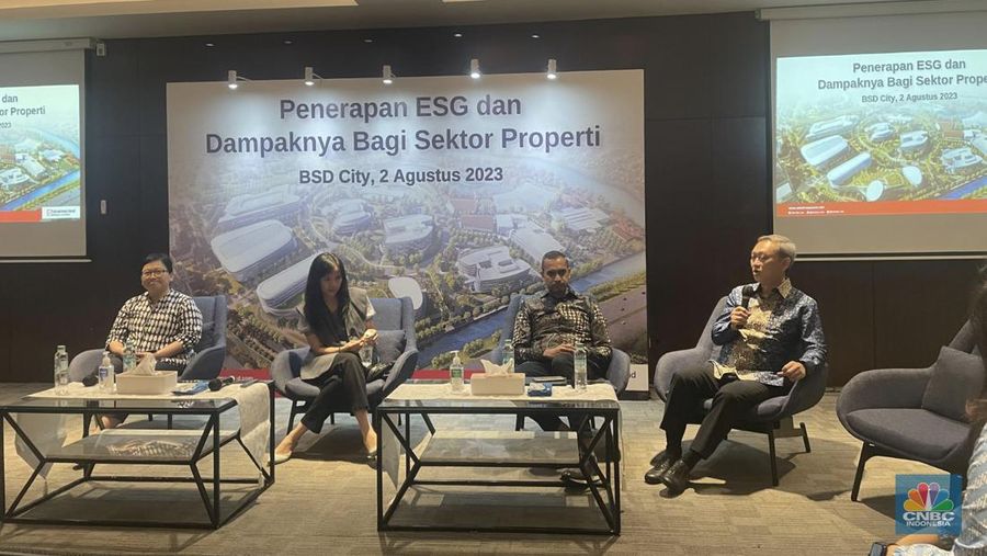 Diskusi Penerapan ESG dan Dampaknya Bagi Sektor Properti. (CNBC Indonesia/Romys Binekasri)