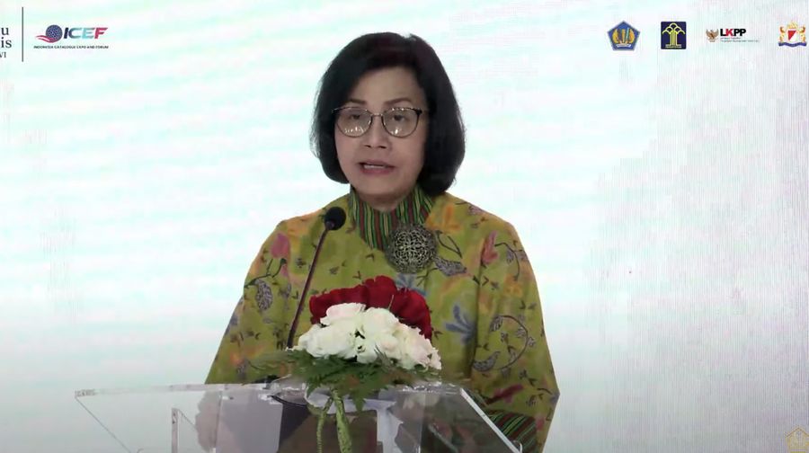 Menteri Keuangan, Sri Mulyani saat mengahdid acara opening ceremony Temu Bisnis Tahap VI. (YouTube/Ministry of Finance Republic of Indonesia)
