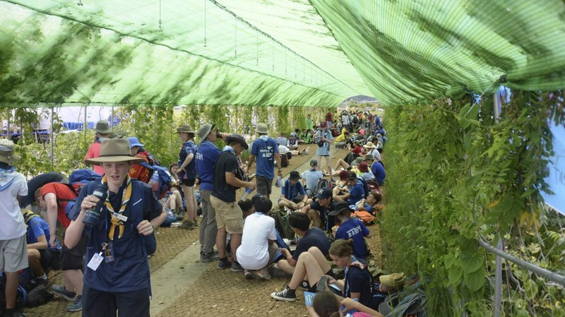 Tenda didirikan di lokasi perkemahan pramuka selama Jambore Pramuka Dunia di Buan, Korea Selatan, Jumat, 4 Agustus 2023. Lebih dari 100 orang dirawat karena sakit panas di Jambore Pramuka Dunia yang diadakan di Korea Selatan, yang mengalami salah satu musim panas terpanas selama bertahun-tahun. (Choe Young-soo/Yonhap via AP)