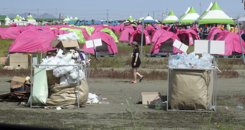 Tenda didirikan di lokasi perkemahan pramuka selama Jambore Pramuka Dunia di Buan, Korea Selatan, Jumat, 4 Agustus 2023. Tenda didirikan di lokasi perkemahan pramuka selama Jambore Pramuka Dunia di Buan, Korea Selatan, Jumat, 4 Agustus 2023. Lebih dari 100 orang dirawat karena sakit panas di Jambore Pramuka Dunia yang diadakan di Korea Selatan, yang mengalami salah satu musim panas terpanas selama bertahun-tahun. (Choe Young-soo/Yonhap via AP)
