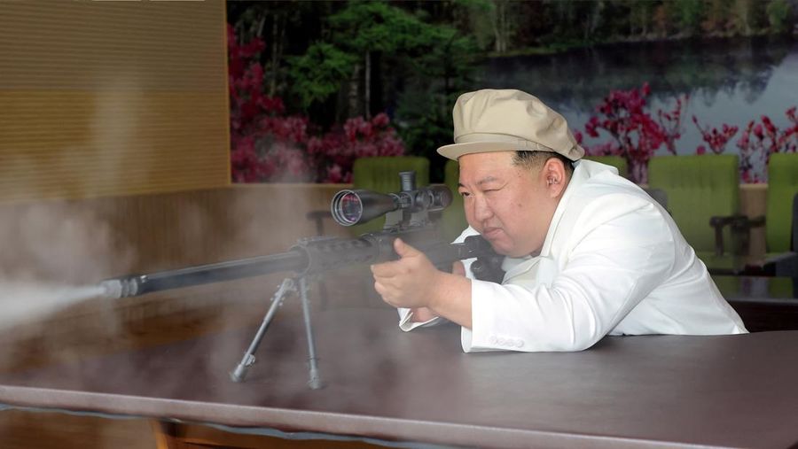North Korean leader Kim Jong Un gives field guidance at a major weapon factory in this image released by North Korea's Korean Central News Agency on August  6, 2023.  KCNA via REUTERS    ATTENTION EDITORS - THIS IMAGE WAS PROVIDED BY A THIRD PARTY. REUTERS IS UNABLE TO INDEPENDENTLY VERIFY THIS IMAGE. NO THIRD PARTY SALES. SOUTH KOREA OUT. NO COMMERCIAL OR EDITORIAL SALES IN SOUTH KOREA.