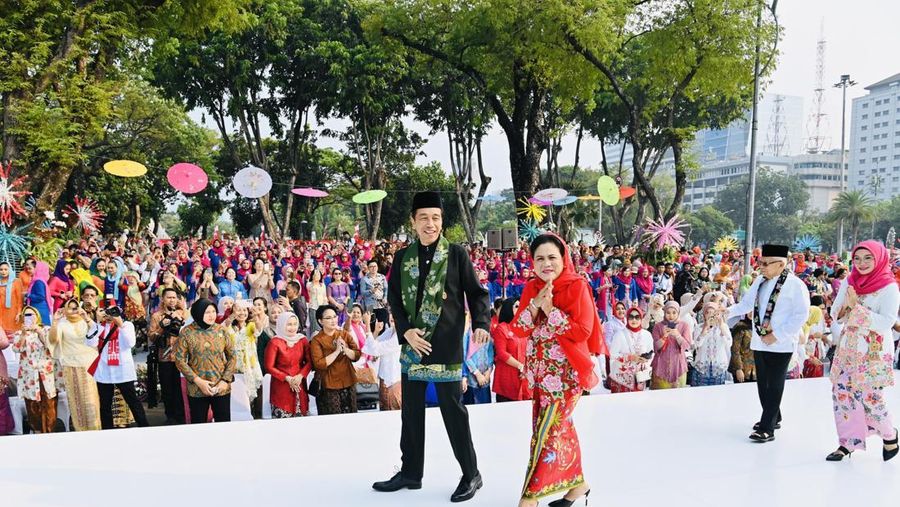 Istana Berkebaya baru pertama kali digelar di depan Istana Merdeka, Jakarta, pada Minggu sore, (6/8/2023). (Dok. Laily Rachev - Biro Pers Sekretariat Presiden)
