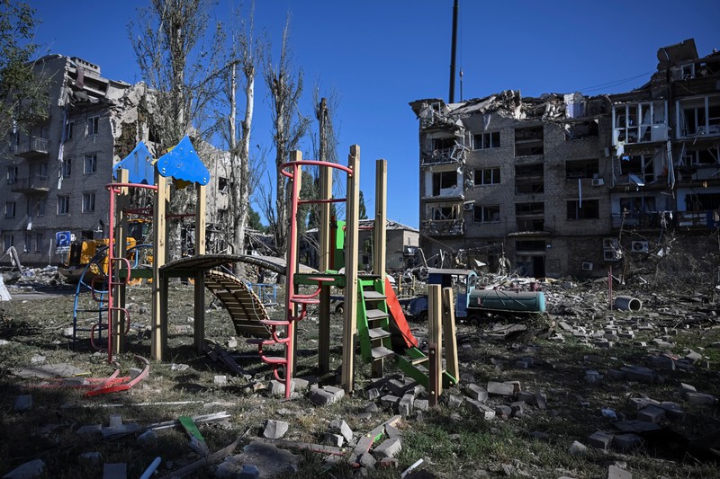 A view shows a building destroyed during a Russian missile strike, amid Russia's attack on Ukraine, in Pokrovsk, Donetsk region, Ukraine August 7, 2023. Head of the Donetsk Regional Military Administration Pavlo Kyrylenko/Handout via REUTERS  THIS IMAGE HAS BEEN SUPPLIED BY A THIRD PARTY. MANDATORY CREDIT. NO RESALES. NO ARCHIVES