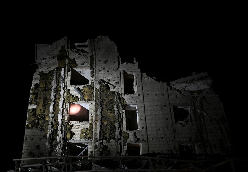 UKRAINE-CRISIS/ATTACK-POKROVSK A view shows a building destroyed during a Russian missile strike, amid Russia's attack on Ukraine, in Pokrovsk, Donetsk region, Ukraine August 7, 2023. Head of the Donetsk Regional Military Administration Pavlo Kyrylenko/Handout via REUTERS THIS IMAGE HAS BEEN SUPPLIED BY A THIRD PARTY. MANDATORY CREDIT. NO RESALES. NO ARCHIVES
