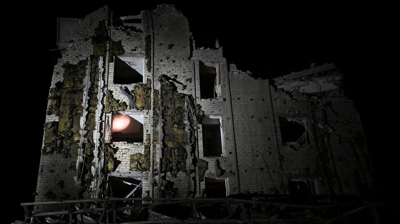 A view shows a building destroyed during a Russian missile strike, amid Russia's attack on Ukraine, in Pokrovsk, Donetsk region, Ukraine August 7, 2023. Head of the Donetsk Regional Military Administration Pavlo Kyrylenko/Handout via REUTERS  THIS IMAGE HAS BEEN SUPPLIED BY A THIRD PARTY. MANDATORY CREDIT. NO RESALES. NO ARCHIVES