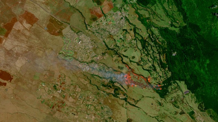 Citra satelit menunjukkan kebakaran hutan di Maui, Hawaii, AS, 8 Agustus 2023. (EUROPEAN UNION/COPERNICUS SENTINEL-2/Handout via REUTERS)