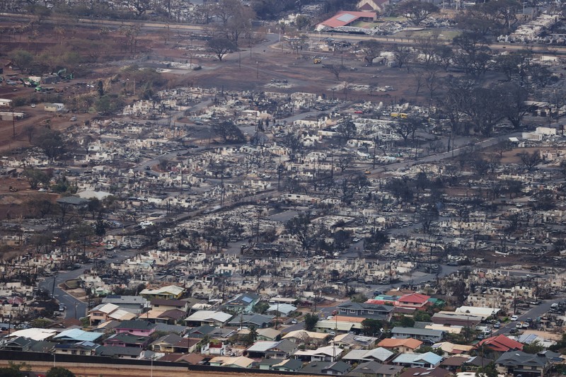 Suasana kebakaran hutan di Maui, Hawaii, Amerika Serikat (10/8/2023) waktu setempat. (REUTERS/MARCO GARCIA) Suasana kebakaran hutan di Maui, Hawaii, Amerika Serikat (10/8/2023) waktu setempat. (REUTERS/MARCO GARCIA)