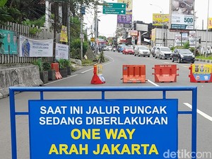 Polisi Terapkan One Way Puncak Arah Jakarta Siang Ini
