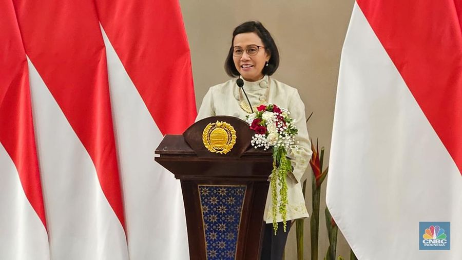 Penandatanganan nota kesepahaman (MoU) kerja sama bidang keuangan negara dan hubungan luar negeri antara Kementerian Luar Negeri (Kemlu) dan Kementerian Keuangan (Kemenkeu) pada Senin (14/8/2023). (CNBC Indonesia/Thea Fathanah Arbar)