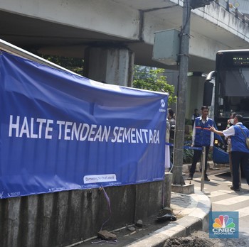 Koridor 13 Pulih, Intip Penampakan Halte Tendean Sementara