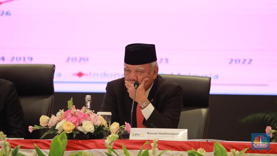 Konferensi Pers Nota Keuangan dan Rancangan Anggaran Pendapatan dan Belanja Negara (RAPBN) 2024. (CNBC indonesia/Muhammad Sabki)