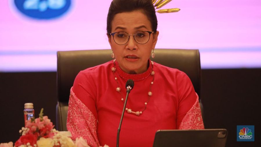 Konferensi Pers Nota Keuangan dan Rancangan Anggaran Pendapatan dan Belanja Negara (RAPBN) 2024. (CNBC indonesia/Muhammad Sabki)