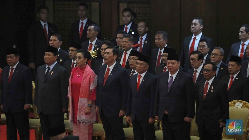 Pidato kenegaraan Presiden RI saat sidang tahunan MPR, DPR dan DPD RI, Jakarta, Rabu (16/8/2023). (CNBC Indonesia/Muhammad Sabki)