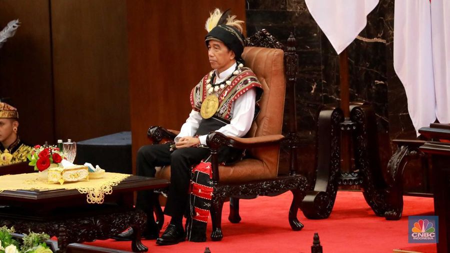 Pidato kenegaraan Presiden RI Joko Widodo (Jokowi) saat sidang tahunan MPR, DPR dan DPD RI, Jakarta, Rabu (16/8/2023). (վ/Muhammad Sabki)
