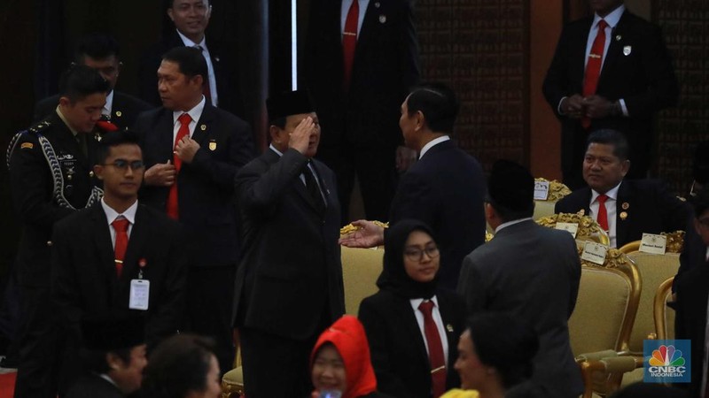 Presiden RI Joko Widodo (Jokowi) setelah sidang tahunan MPR, DPR dan DPD RI, Jakarta, Rabu (16/8/2023). (CNBC Indonesia/Faisal Rahman)