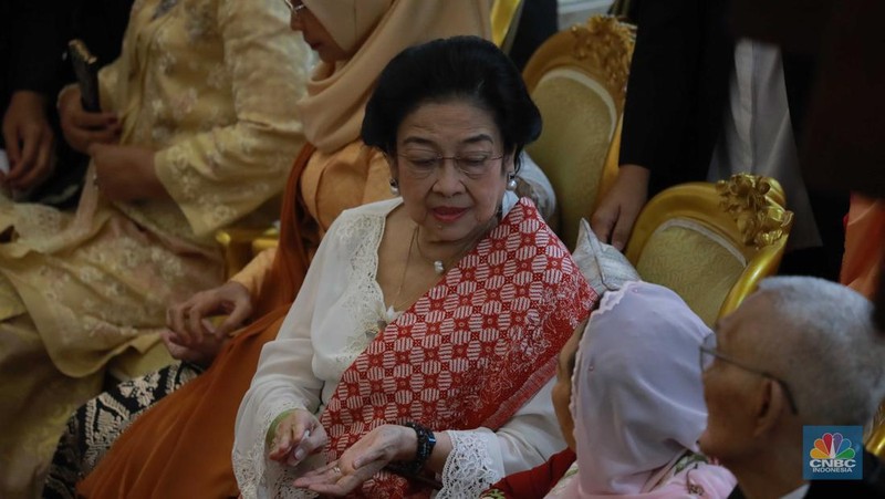 Pidato kenegaraan Presiden RI saat sidang tahunan MPR, DPR dan DPD RI, Jakarta, Rabu (16/8/2023). (CNBC Indonesia/Muhammad Sabki)