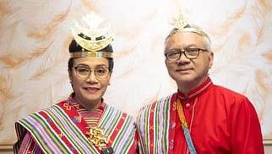 Menteri Keuangan RI Sri Mulyani mengenakan pakaian adat dari Soe, Kabupaten Timor Tengah Selatan, NTT untuk menghadiri Upacara HUT KE 78. (Instagram @smindrawati)