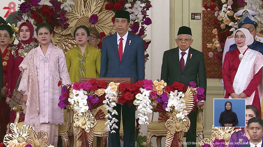 Upacara Penurunan Bendera Negara Sang Merah Putih, 17 Agustus 2023. (Tangkapan Layar Youtube Sekretariat Presiden)