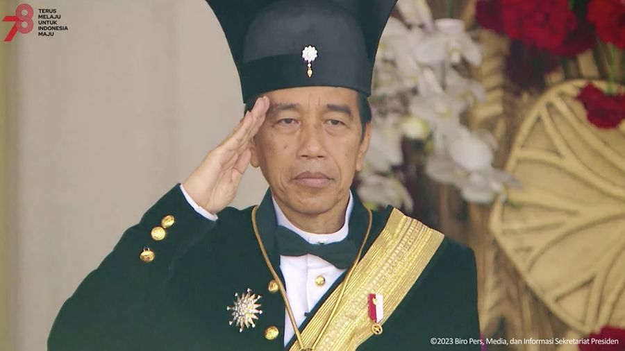 Upacara Peringatan Detik-Detik Proklamasi Kemerdekaan RI, 17 Agustus 2023. (Tangkapan Layar Youtube Sekretariat Presiden)