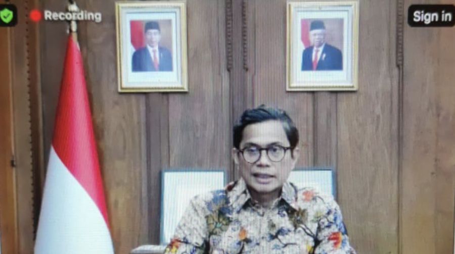 Pahala Mansury dalam konferensi Pers Road to ASEAN SUMMIT dengan tema “Kerja Sama Konkret Wujudkan ASEAN Epicentrum of Growth”. (Tangkapan layar via zoom)