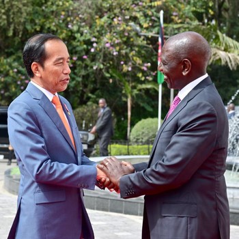 Detik-Detik Jokowi Bertemu Presiden Kenya William Ruto