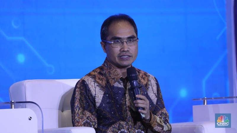 Suasana acara Collaboration For Innovation Tech Confrence di Sopo del Tower, Jakarta, Selasa (22/8/2023). (CNBC Indonesia/Tri Susilo)