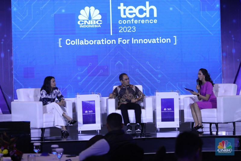 Suasana acara Collaboration For Innovation Tech Confrence di Sopo del Tower, Jakarta, Selasa (22/8/2023). (CNBC Indonesia/Tri Susilo) Suasana acara Collaboration For Innovation Tech Confrence di Sopo del Tower, Jakarta, Selasa (22/8/2023). (CNBC Indonesia/Tri Susilo)