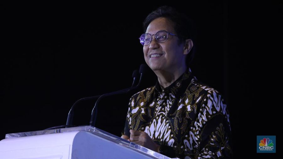 Menteri Kesehatan Budi Gunadi Sadikin dalam acara Collaboration For Innovation Tech Confrence di Sopo del Tower, Jakarta, Selasa (22/8/2023). (²©²ÊÍøÕ¾/Tri Susilo)