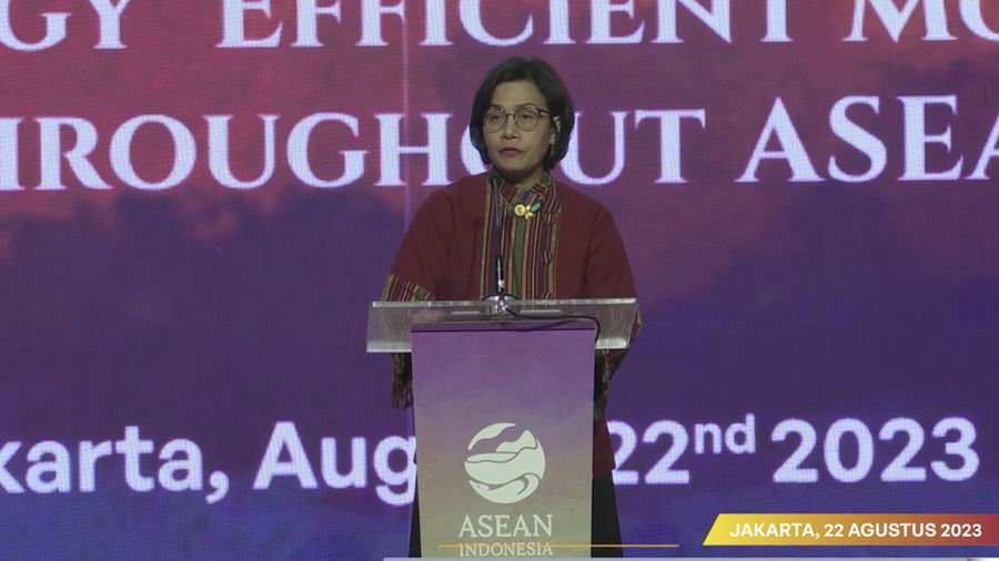 Menteri Keuangan RI Sri Mulyani dalam Seminar Energy Efficient Mortgage (EEM) Development throughout ASEAN countries. (Tangkapan Layar Youtube Kemenkeu RI)