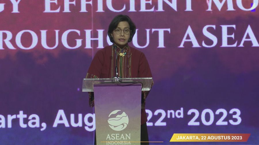 Menteri Keuangan RI Sri Mulyani dalam Seminar Energy Efficient Mortgage (EEM) Development throughout ASEAN countries. (Tangkapan Layar Youtube Kemenkeu RI)